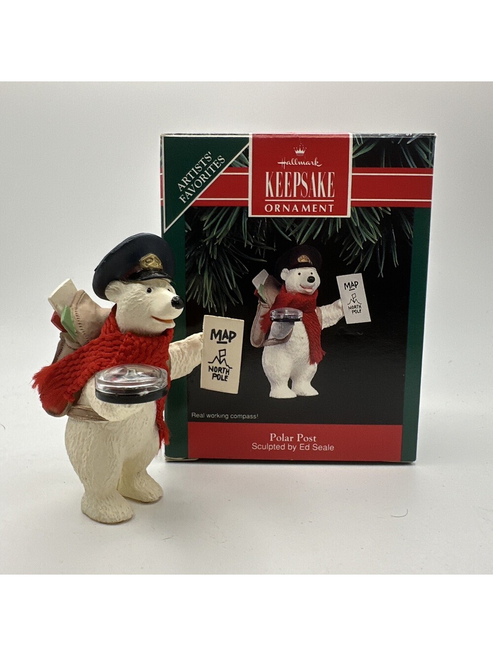 Hallmark Keepsake Polar Post Christmas Ornament with a Real Working Compass 1992